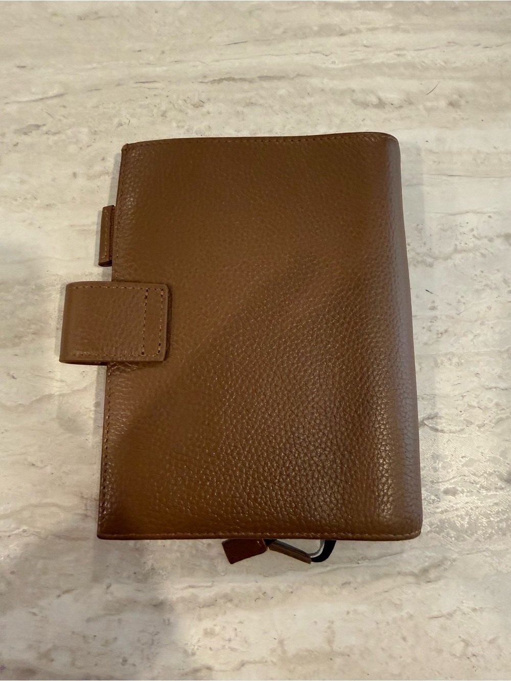 Moterm Brown Pebbled Leather Planner Cover Organizer 7x5 Snap Closure A6 - Picture 2 of 3